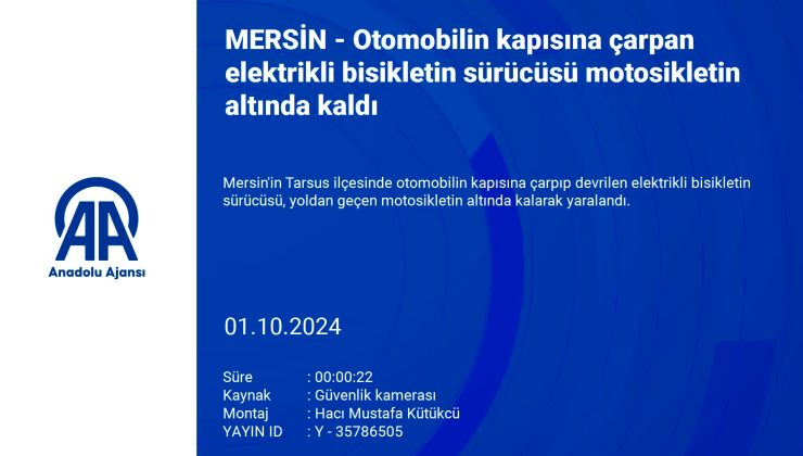 Mersin Tarsus’ta Elektrikli Bisiklet Kazası: Motosiklet Altında Kaldı